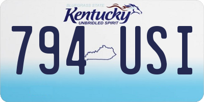KY license plate 794USI
