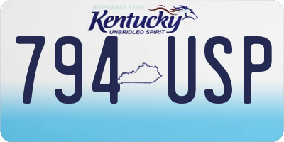 KY license plate 794USP