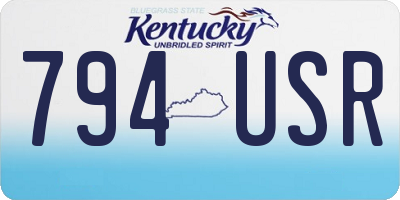 KY license plate 794USR