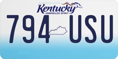 KY license plate 794USU