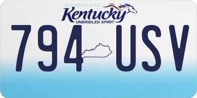 KY license plate 794USV
