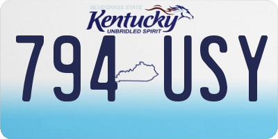 KY license plate 794USY