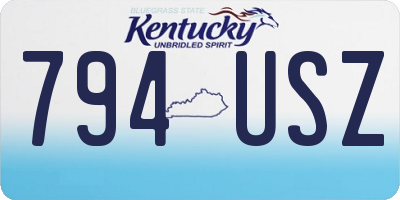 KY license plate 794USZ