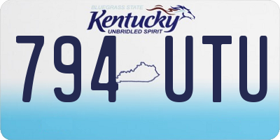 KY license plate 794UTU