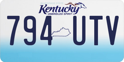 KY license plate 794UTV