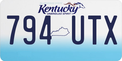 KY license plate 794UTX