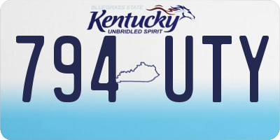 KY license plate 794UTY