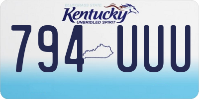 KY license plate 794UUU