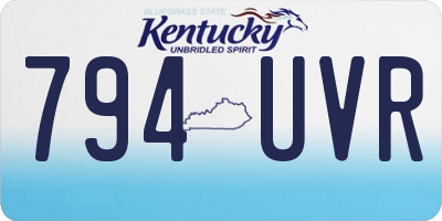 KY license plate 794UVR
