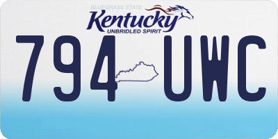 KY license plate 794UWC