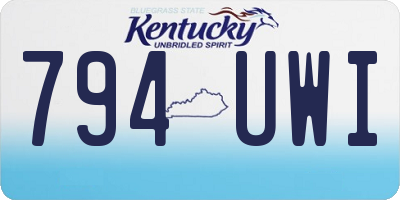 KY license plate 794UWI