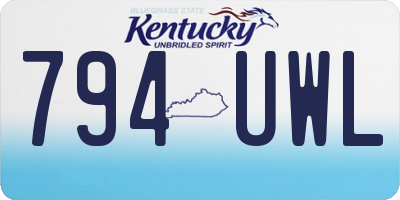 KY license plate 794UWL