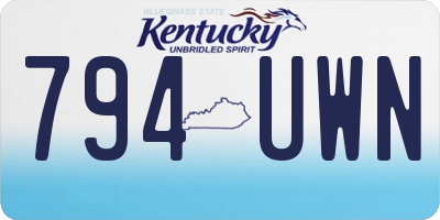 KY license plate 794UWN