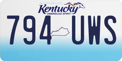 KY license plate 794UWS