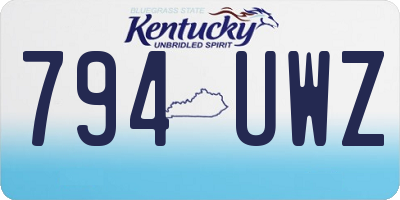 KY license plate 794UWZ