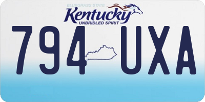 KY license plate 794UXA