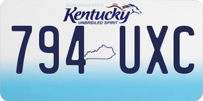 KY license plate 794UXC