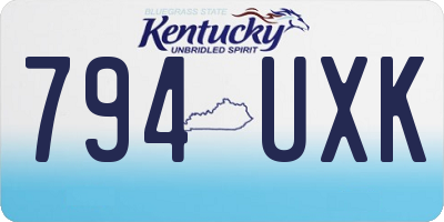 KY license plate 794UXK