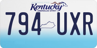 KY license plate 794UXR