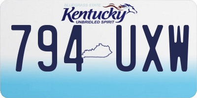 KY license plate 794UXW