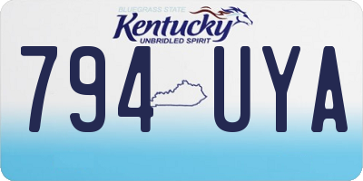 KY license plate 794UYA