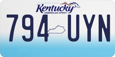 KY license plate 794UYN