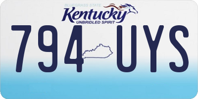 KY license plate 794UYS