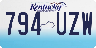 KY license plate 794UZW