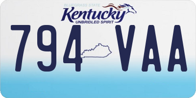 KY license plate 794VAA