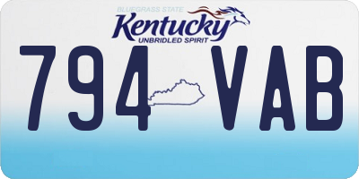 KY license plate 794VAB