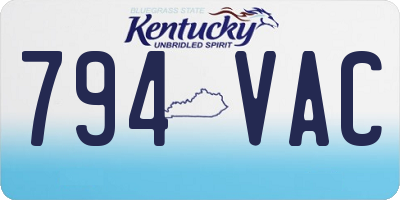 KY license plate 794VAC