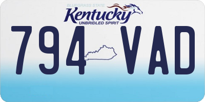 KY license plate 794VAD