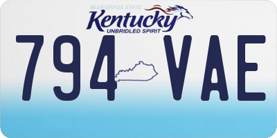 KY license plate 794VAE
