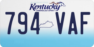 KY license plate 794VAF