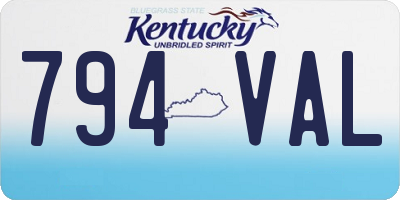 KY license plate 794VAL