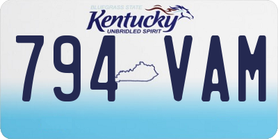KY license plate 794VAM