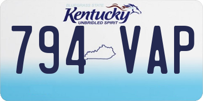 KY license plate 794VAP
