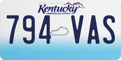 KY license plate 794VAS