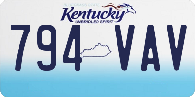 KY license plate 794VAV