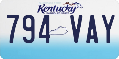 KY license plate 794VAY