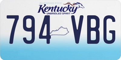 KY license plate 794VBG
