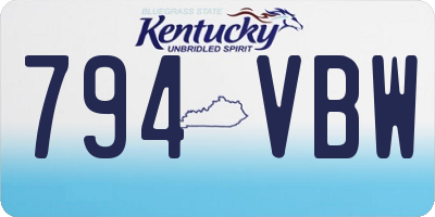 KY license plate 794VBW