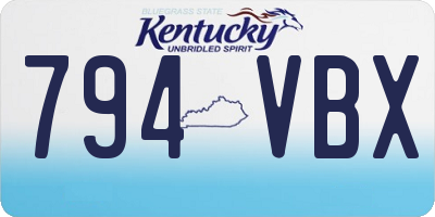 KY license plate 794VBX