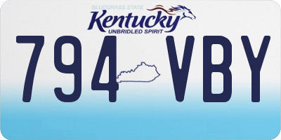 KY license plate 794VBY