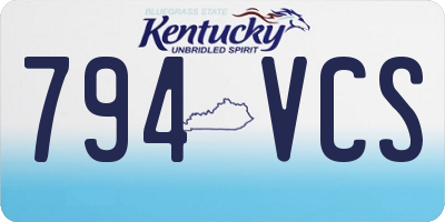 KY license plate 794VCS