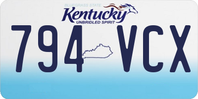 KY license plate 794VCX