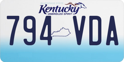 KY license plate 794VDA