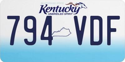 KY license plate 794VDF