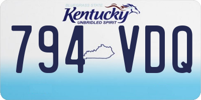 KY license plate 794VDQ