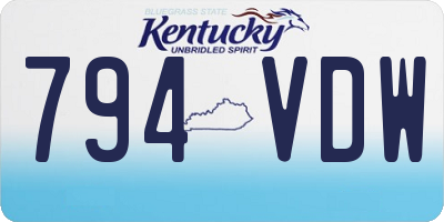 KY license plate 794VDW